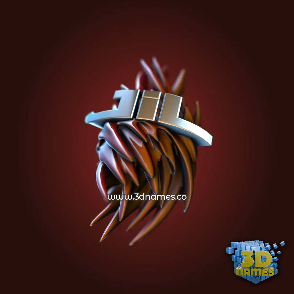 jil in Red Twisted style - 3D name wallpaper