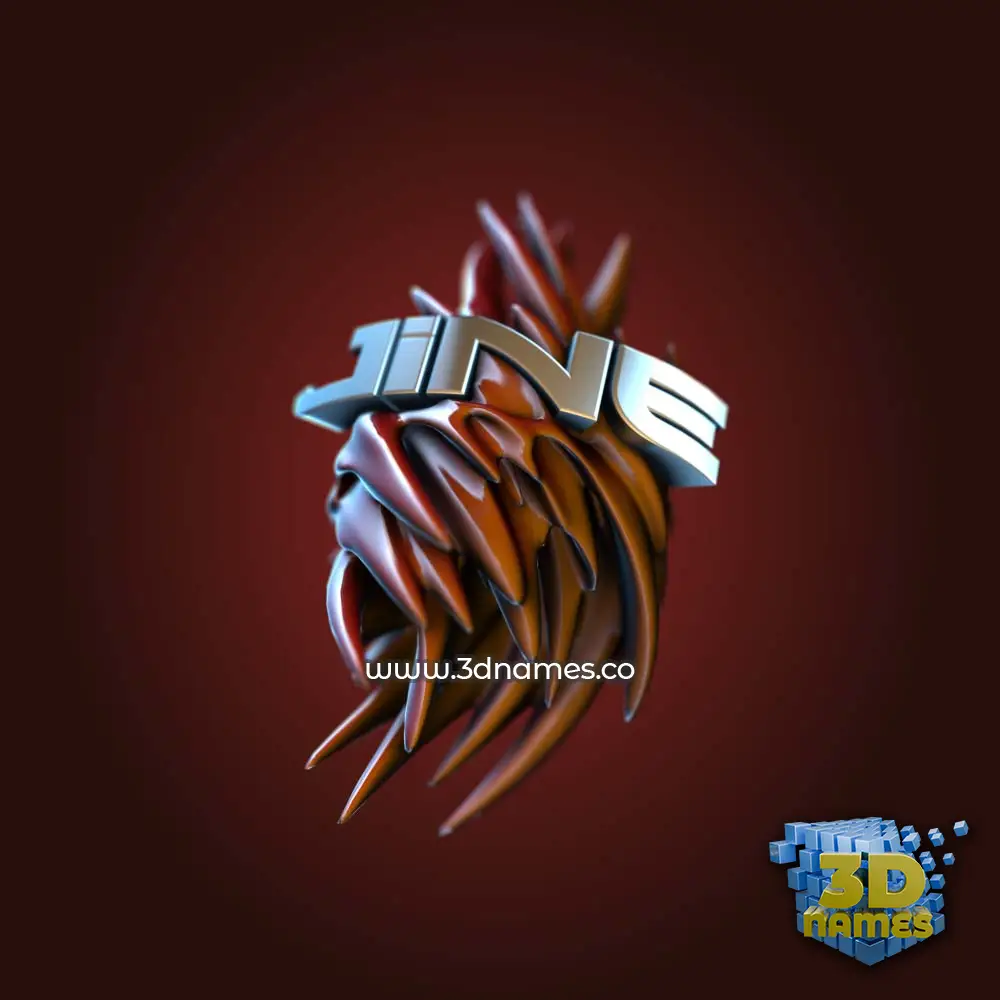 jine in Red Twisted style - 3D name wallpaper