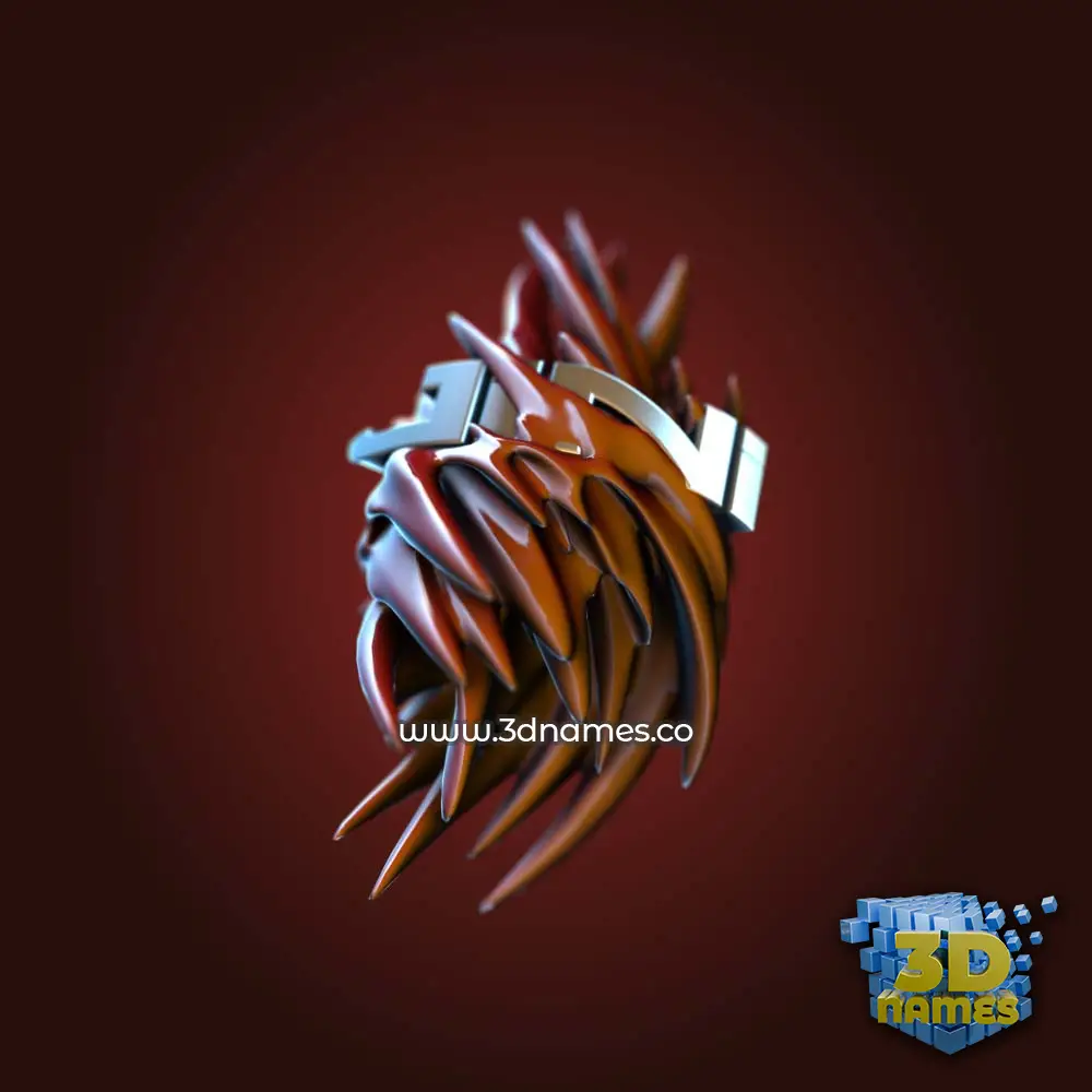 jini in Red Twisted style - 3D name wallpaper