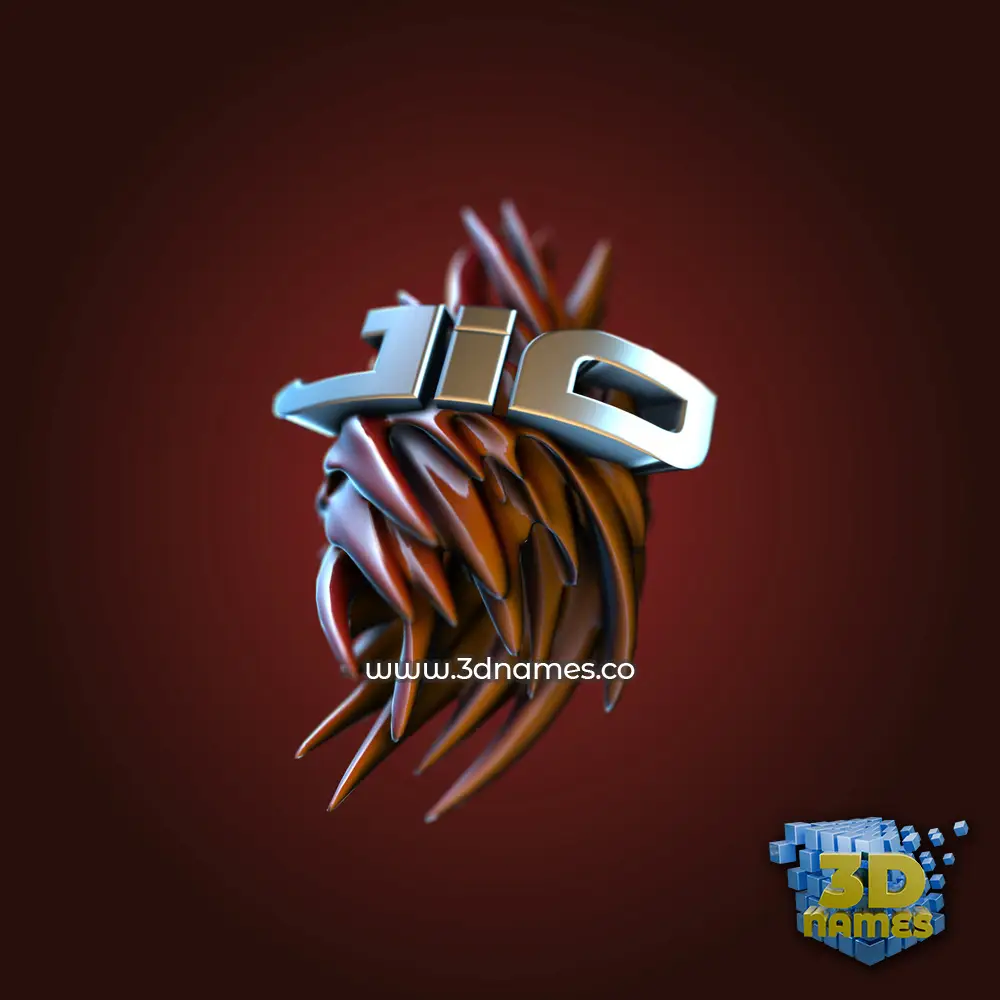 jio in Red Twisted style - 3D name wallpaper