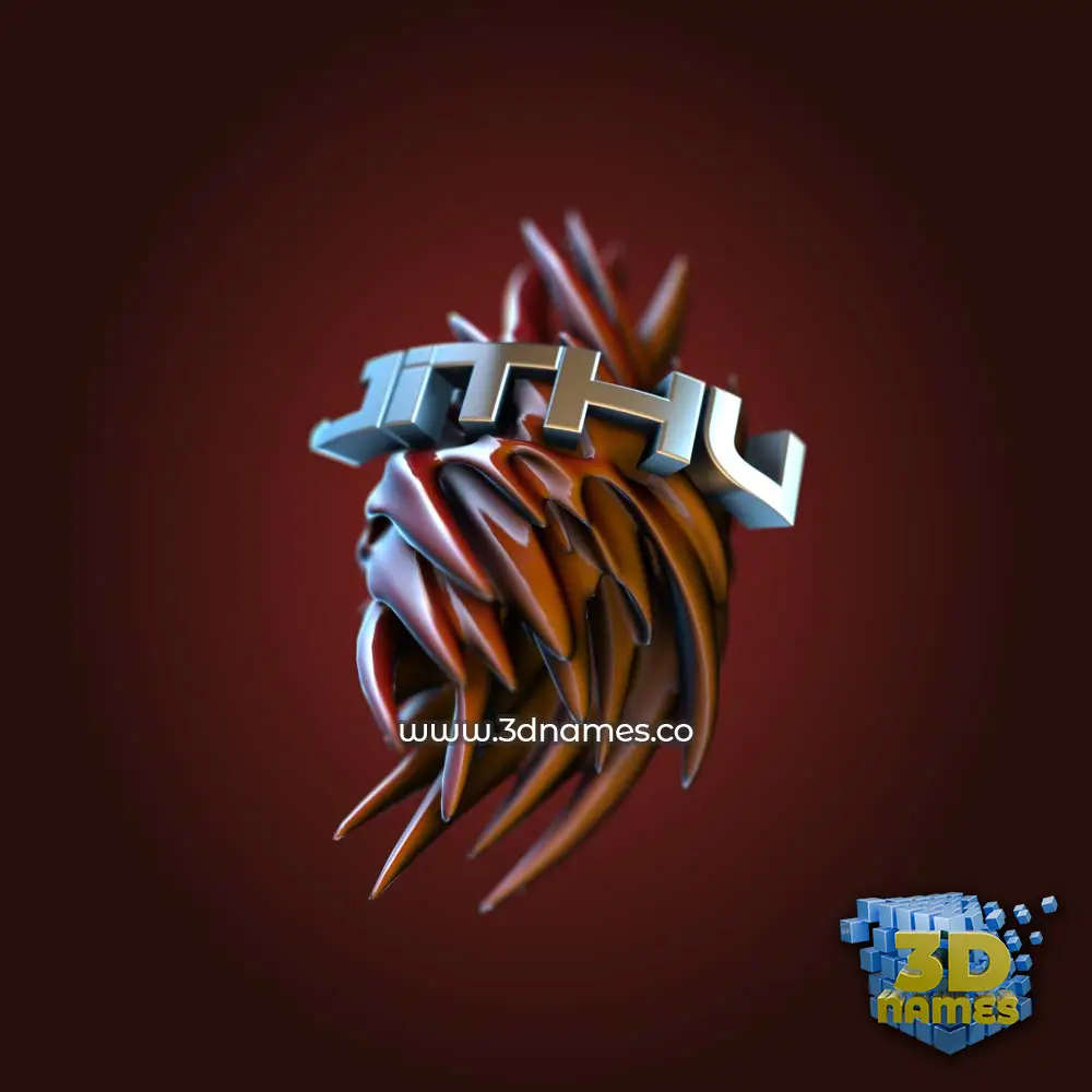 jithu in Red Twisted style - 3D name wallpaper