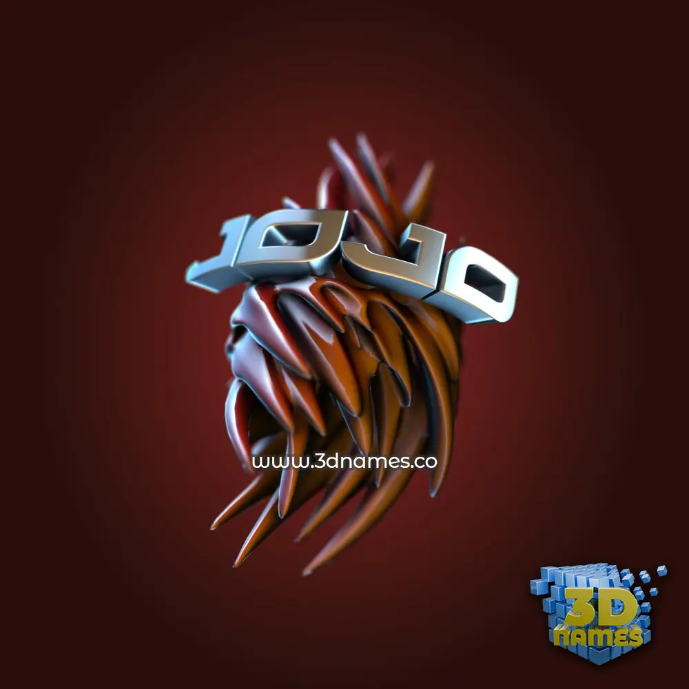 jojo in Red Twisted style - 3D name wallpaper