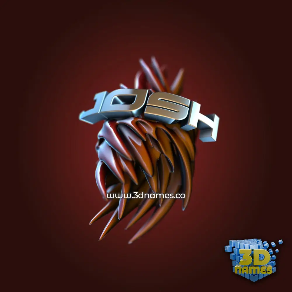 josh in Red Twisted style - 3D name wallpaper