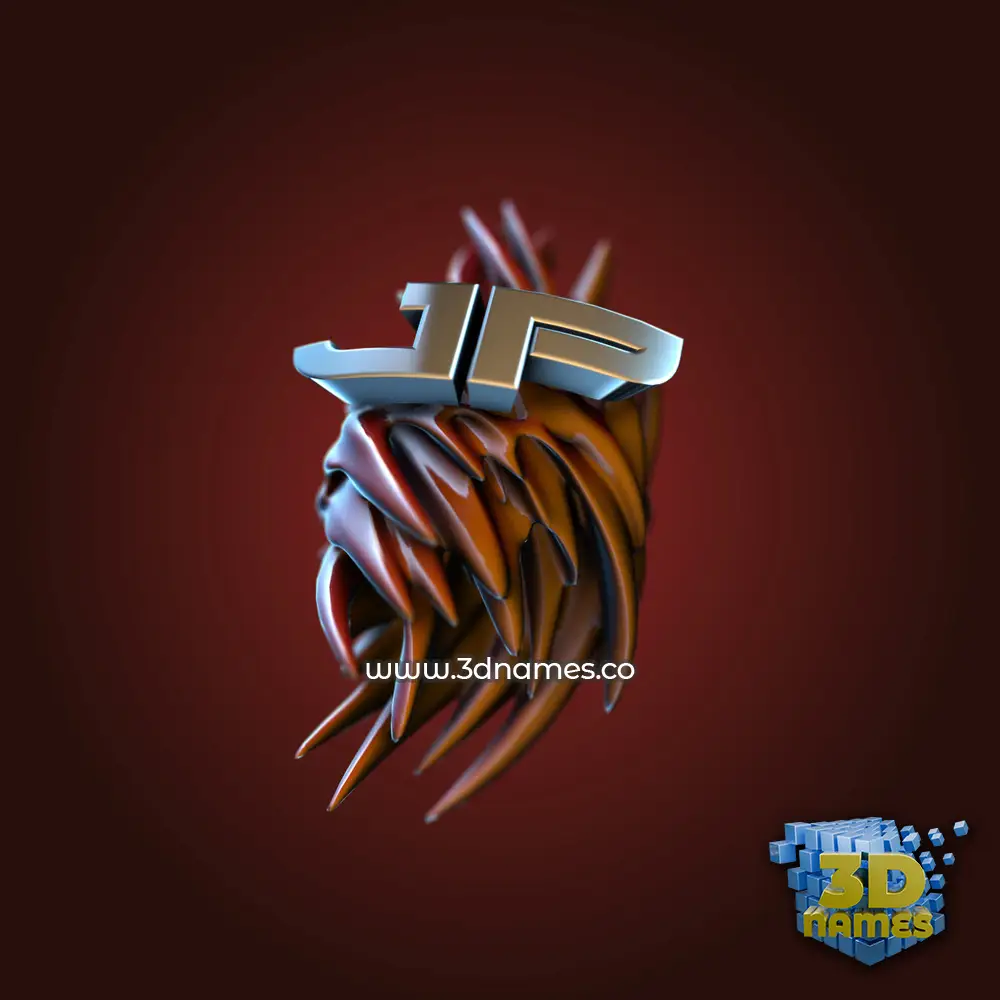 jp in Red Twisted style - 3D name wallpaper