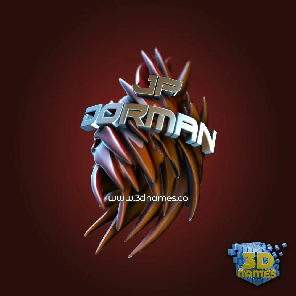 jp dorman in Red Twisted style - 3D name wallpaper