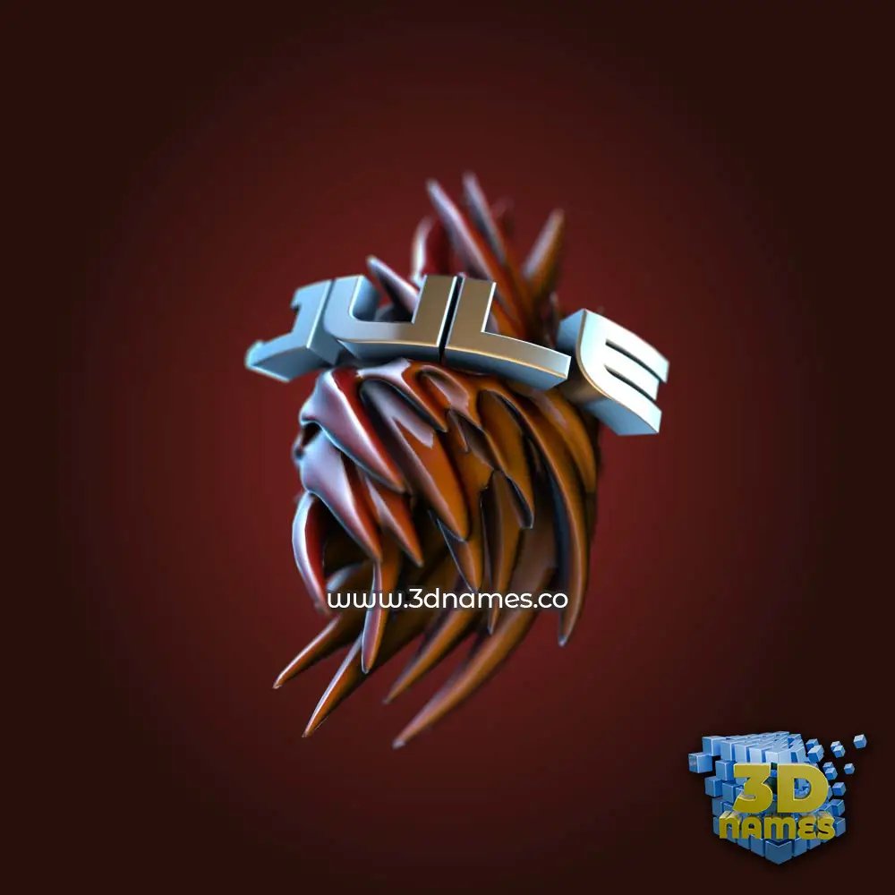 jule in Red Twisted style - 3D name wallpaper