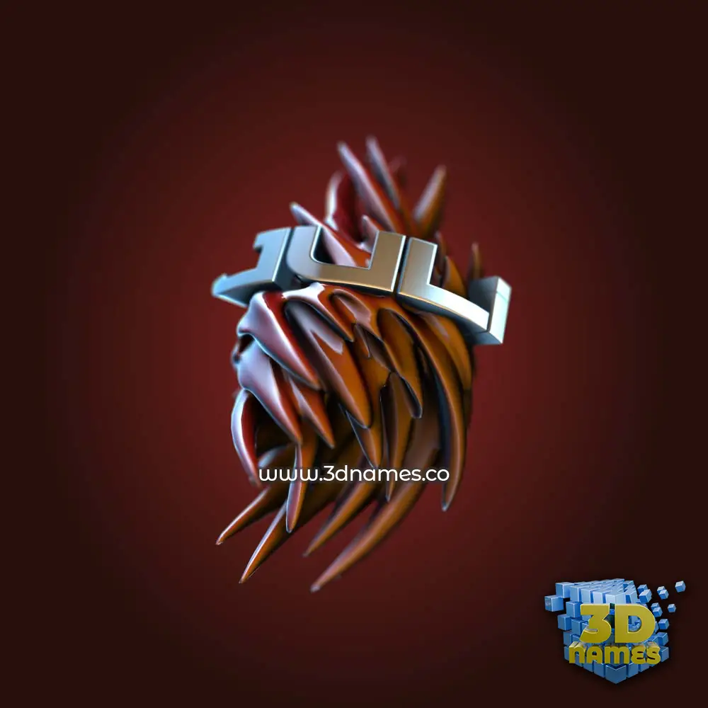 juli in Red Twisted style - 3D name wallpaper