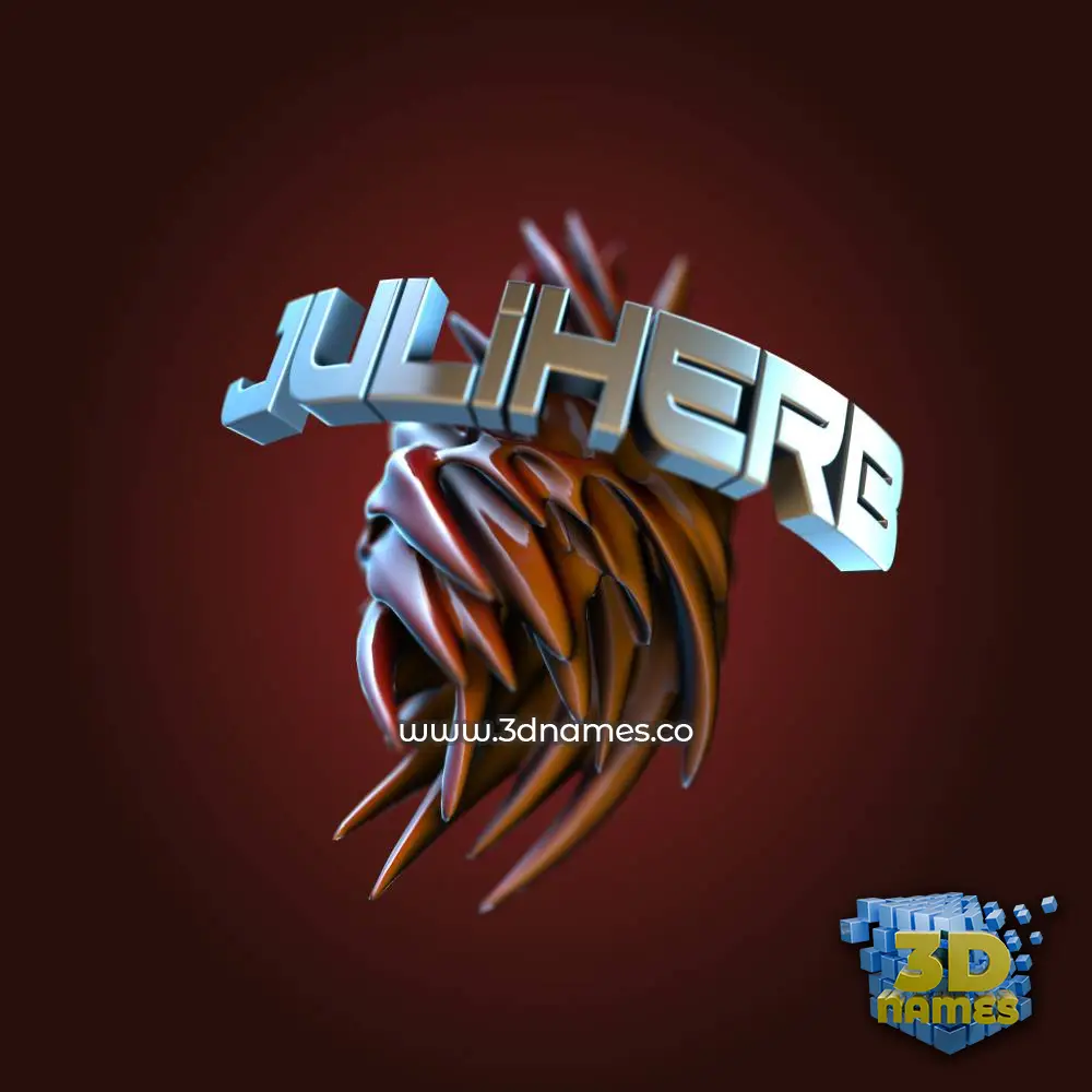 juliherb in Red Twisted style - 3D name wallpaper