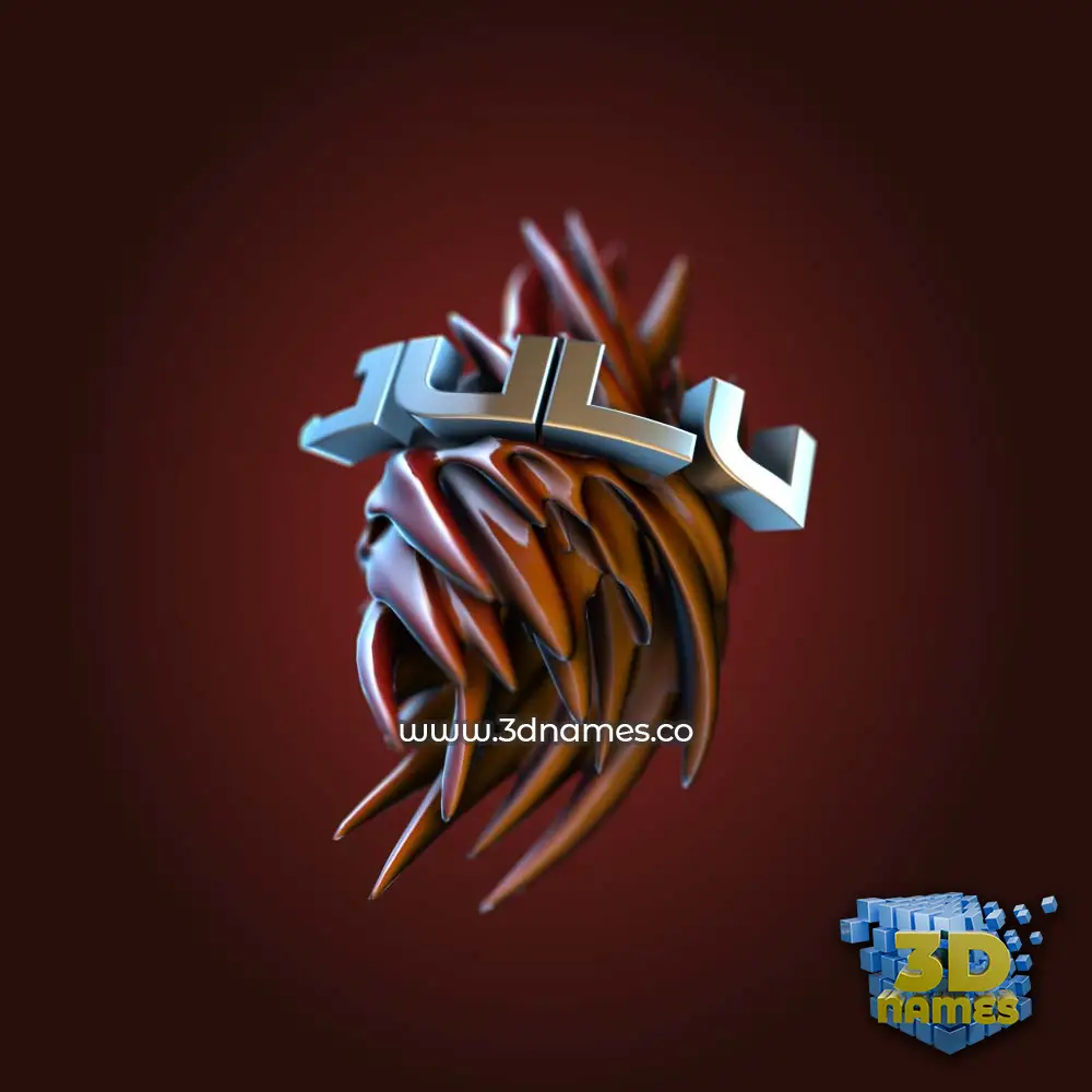 julu in Red Twisted style - 3D name wallpaper