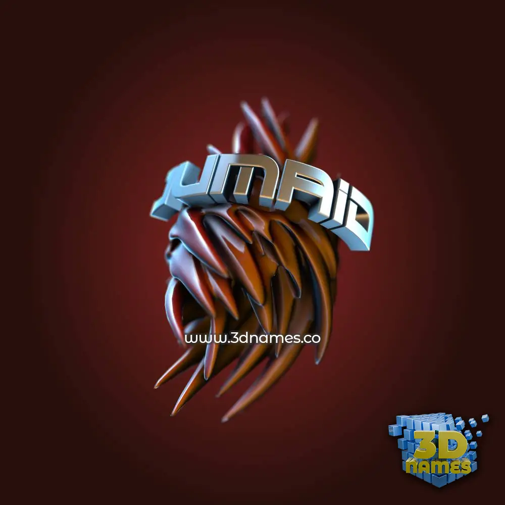 jumaid in Red Twisted style - 3D name wallpaper