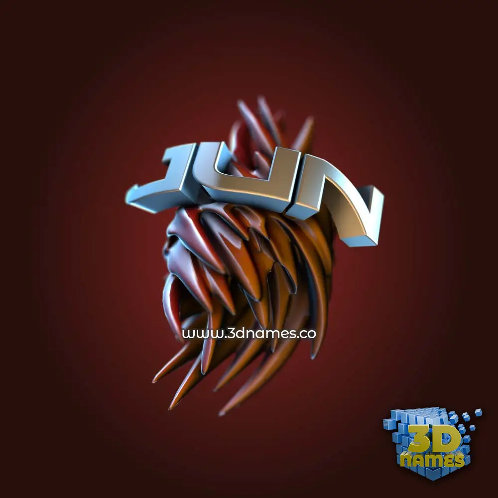 jun in Red Twisted style - 3D name wallpaper