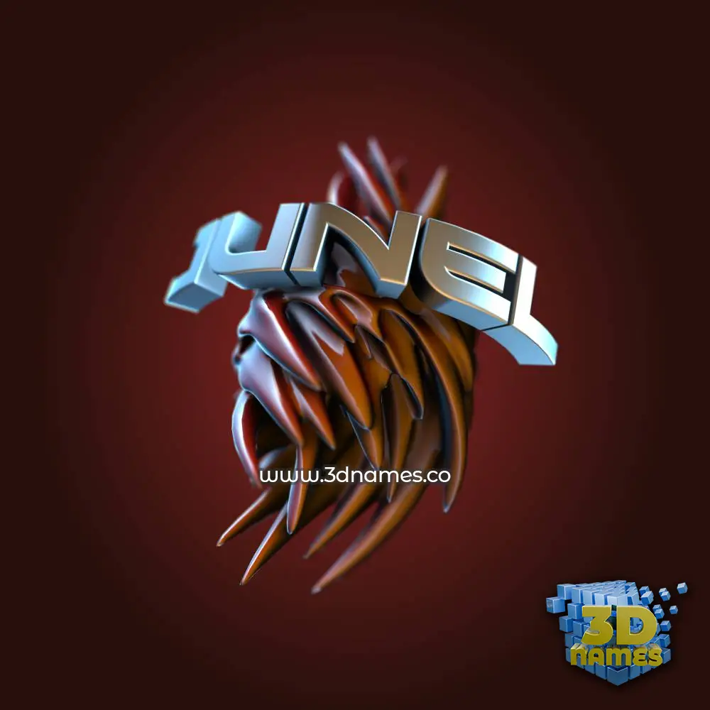 junel in Red Twisted style - 3D name wallpaper