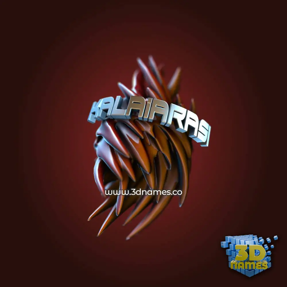 kalaiarasi in Red Twisted style - 3D name wallpaper