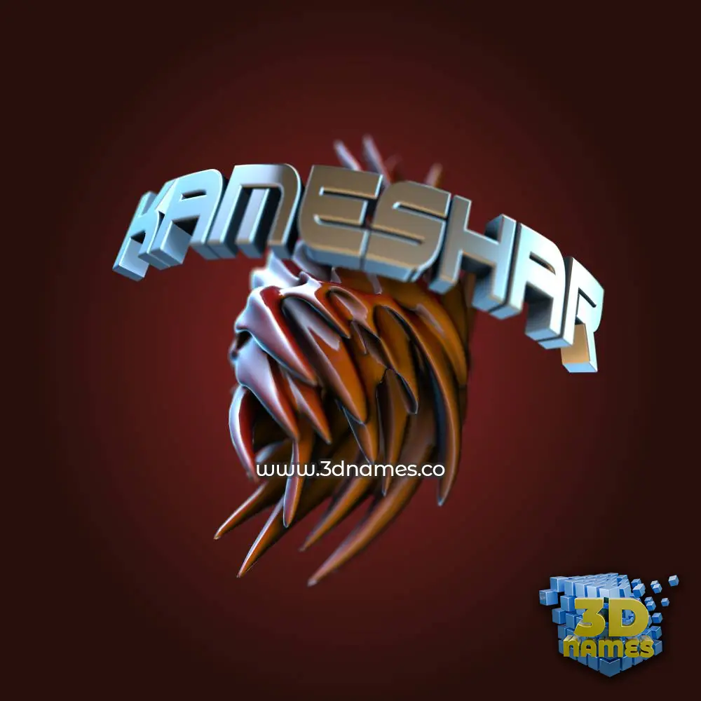 kameshar in Red Twisted style - 3D name wallpaper