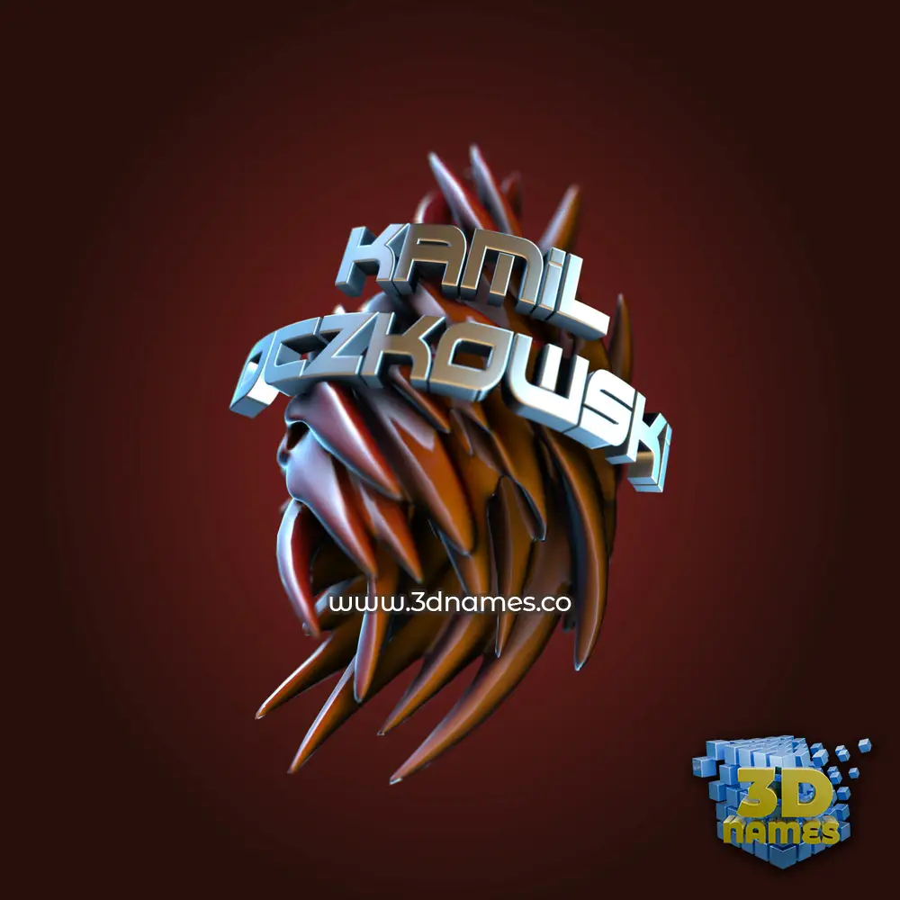 kamil oczkowski in Red Twisted style - 3D name wallpaper