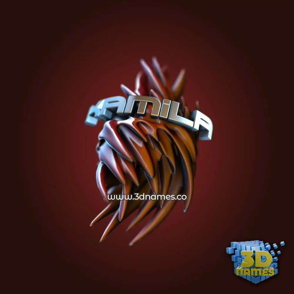 kamila in Red Twisted style - 3D name wallpaper