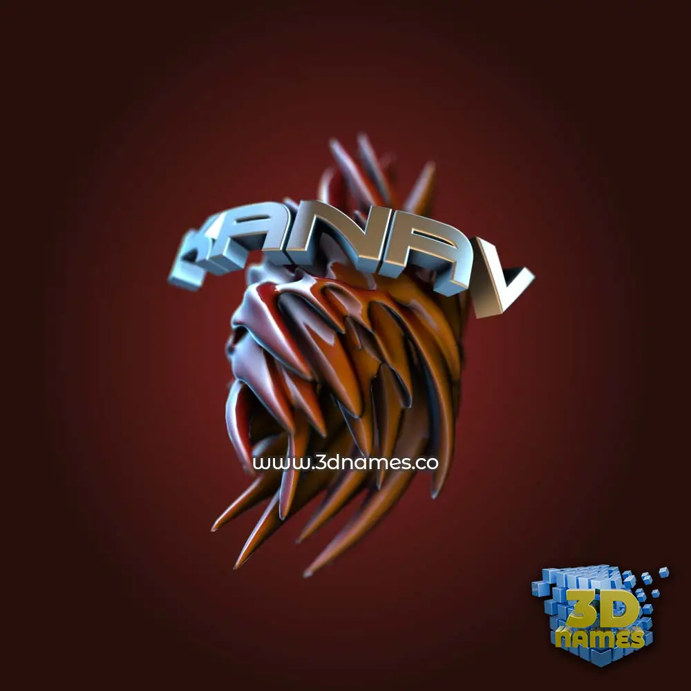 kanav in Red Twisted style - 3D name wallpaper