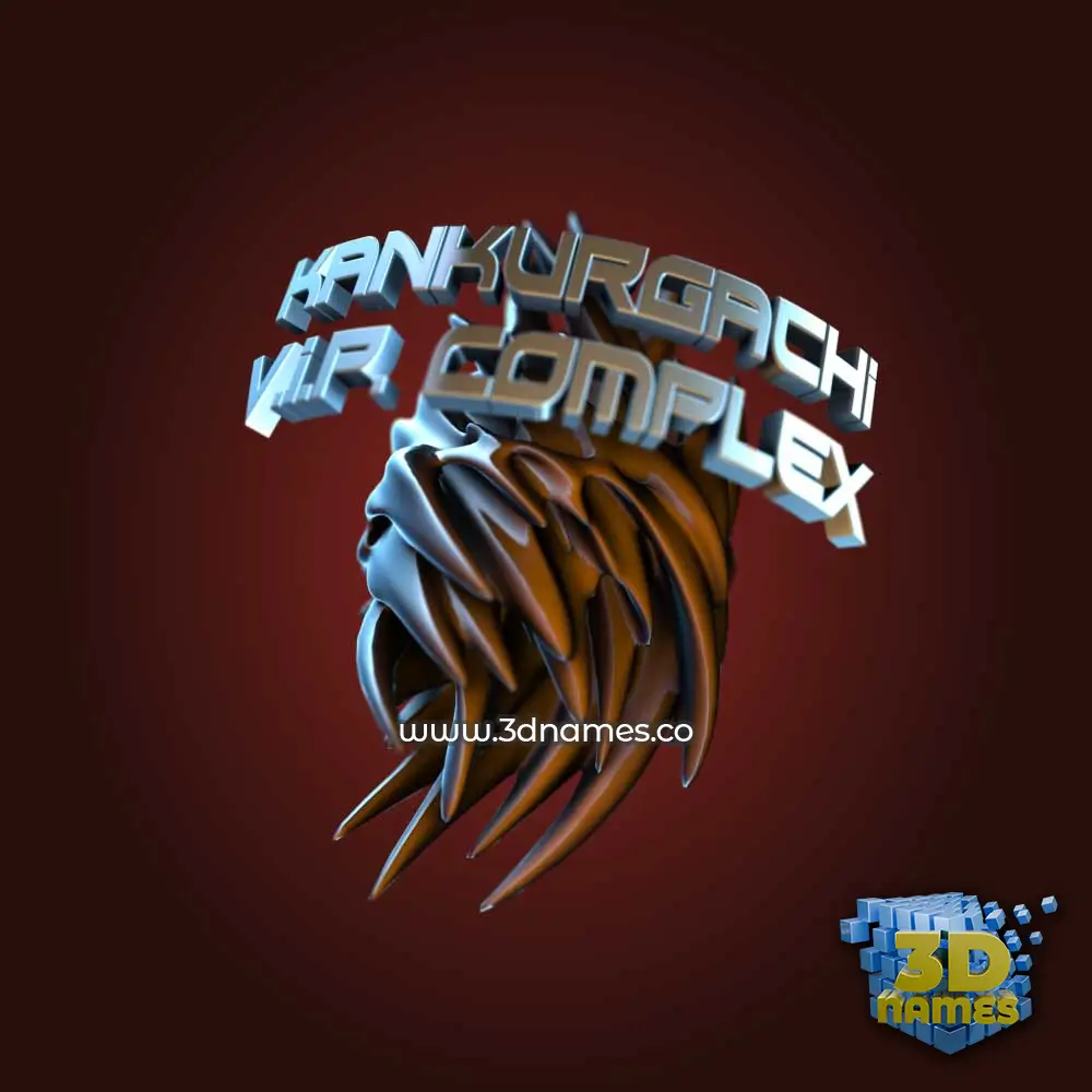 kankurgachi v.i.p. complex in Red Twisted style - 3D name wallpaper