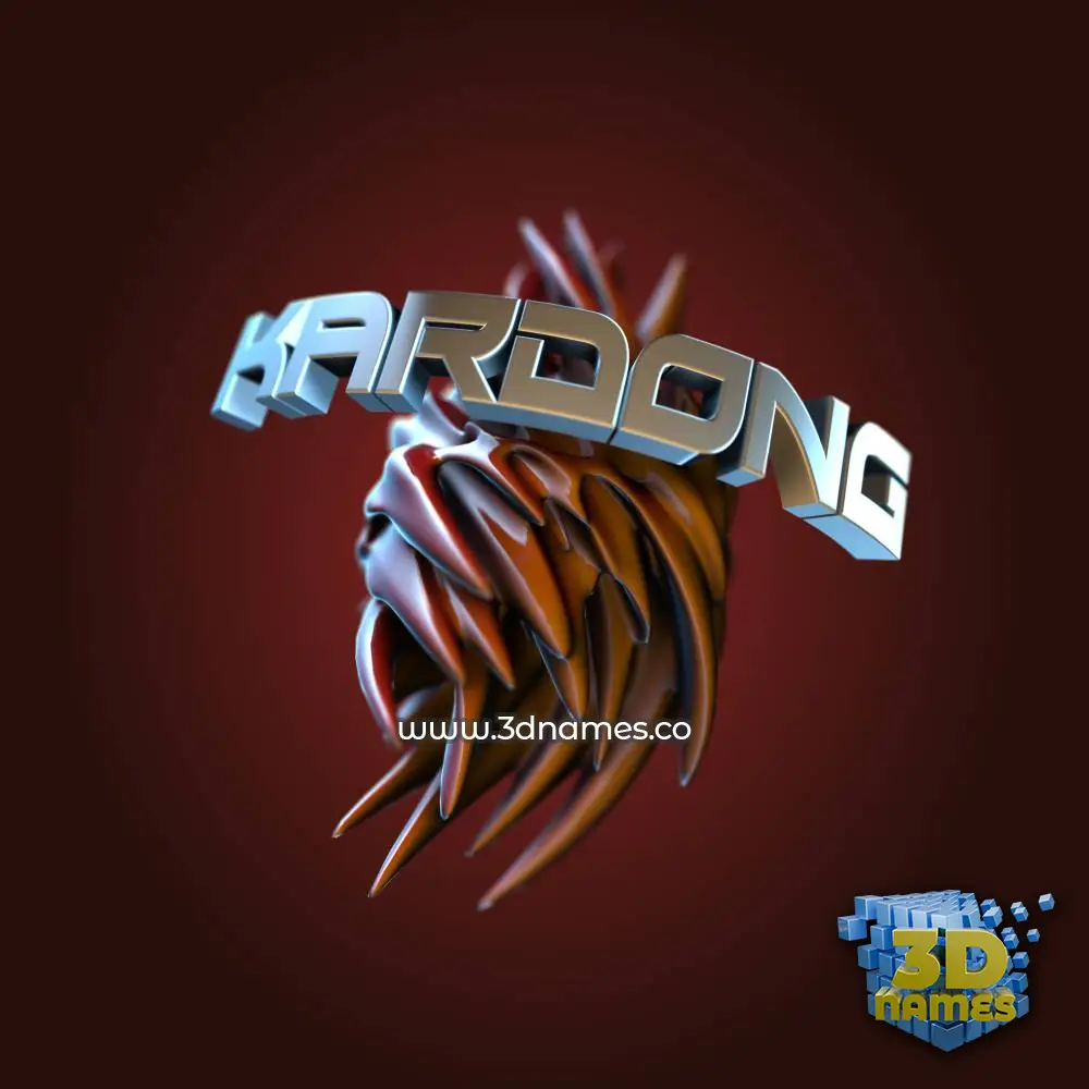 kardong in Red Twisted style - 3D name wallpaper