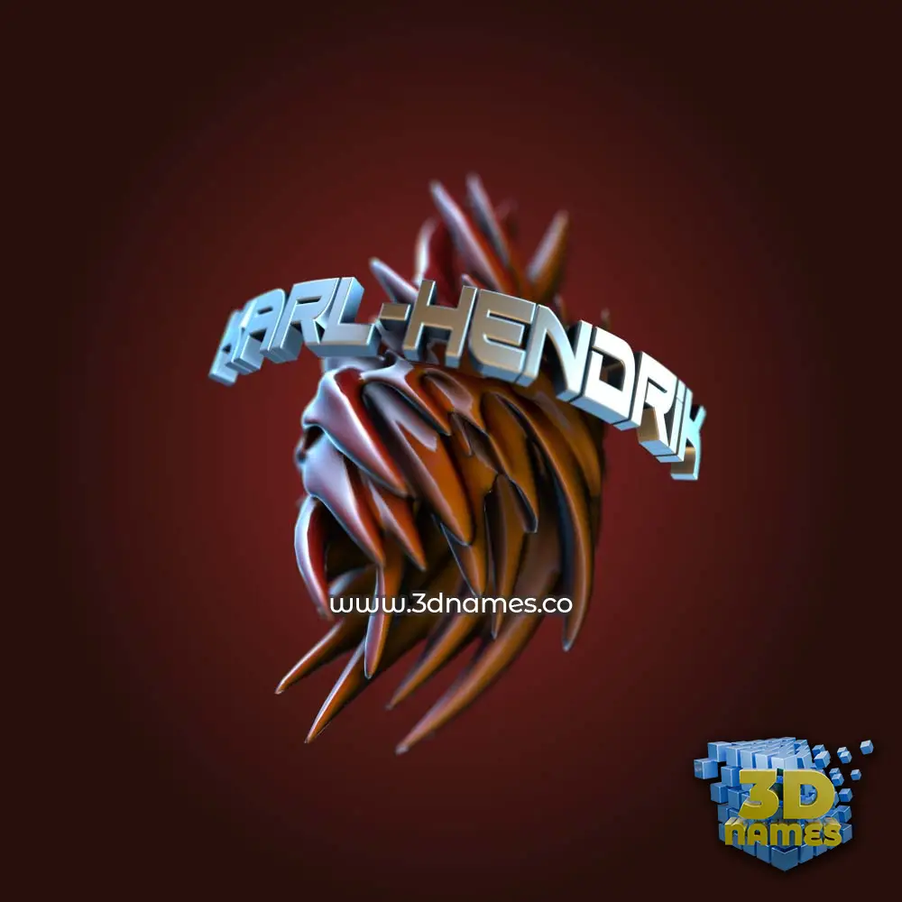 karl-hendrik in Red Twisted style - 3D name wallpaper