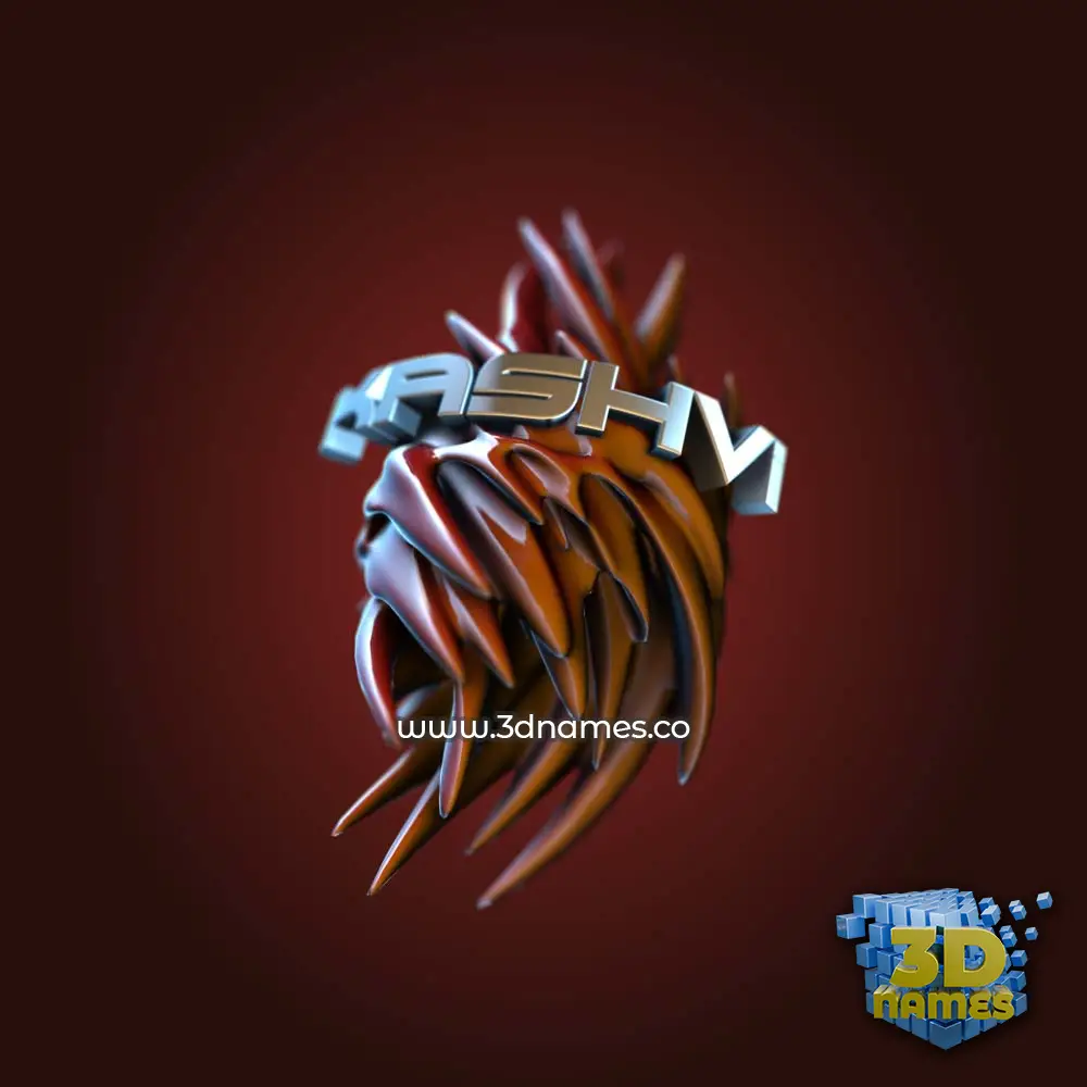 kashvi in Red Twisted style - 3D name wallpaper