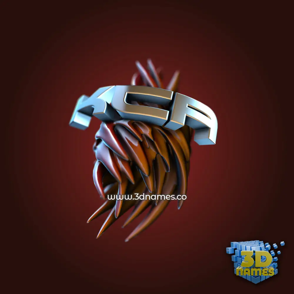 kca in Red Twisted style - 3D name wallpaper