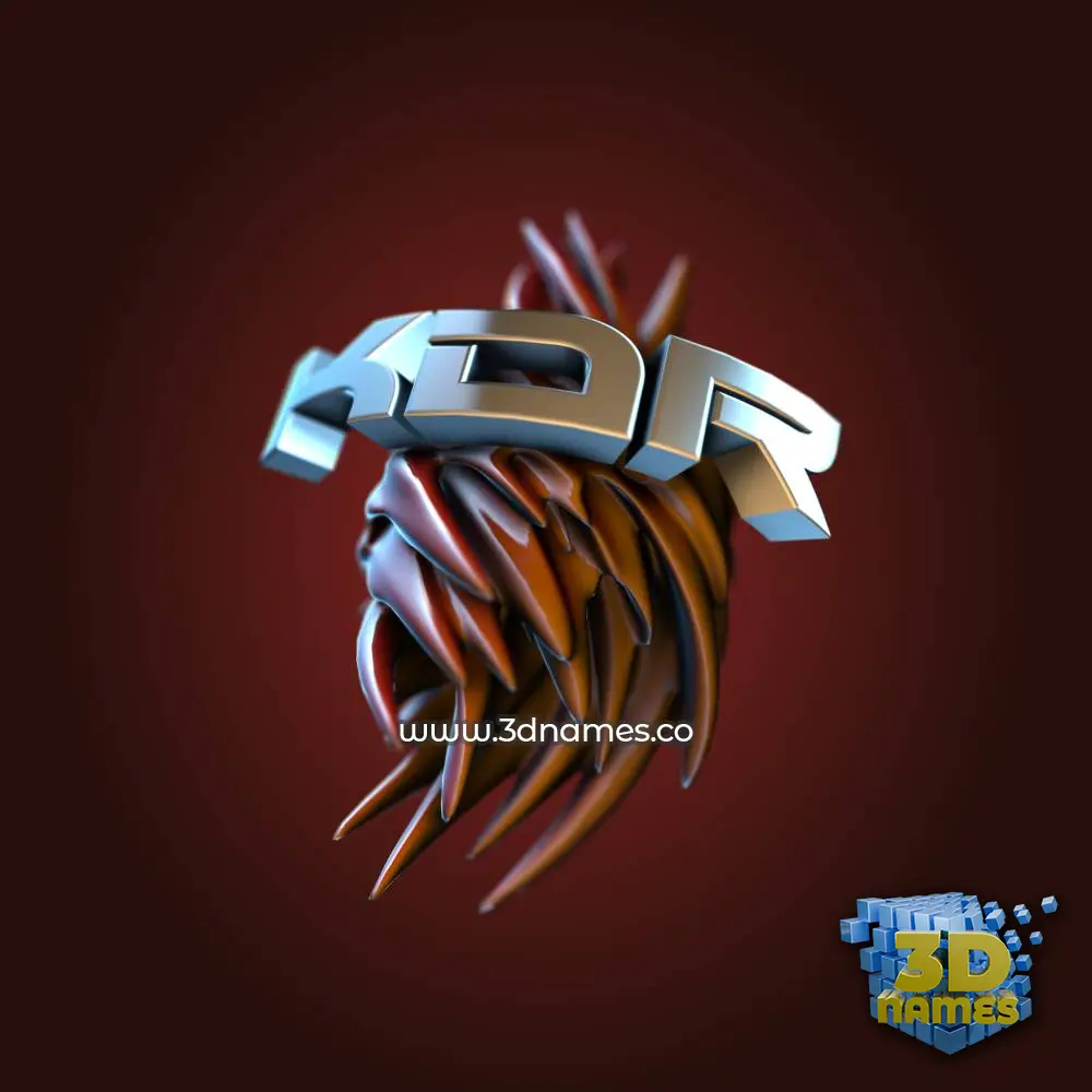 kdr in Red Twisted style - 3D name wallpaper
