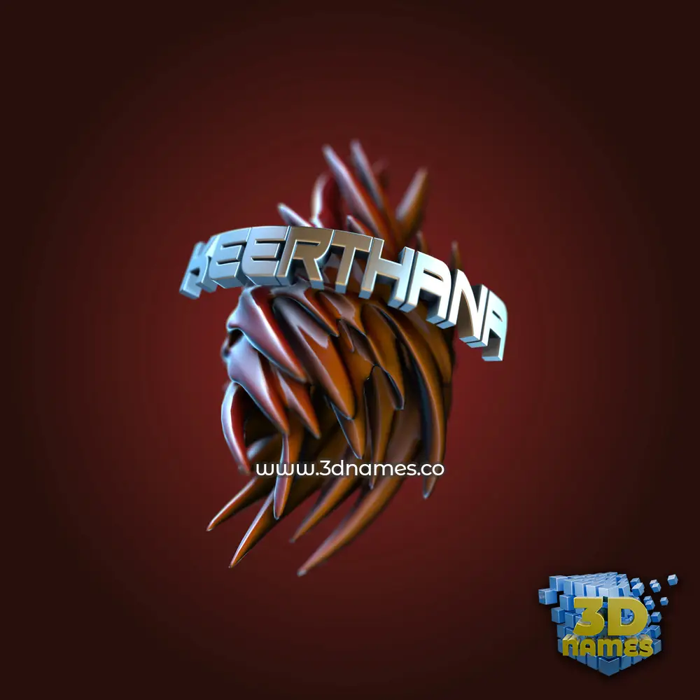 keerthana in Red Twisted style - 3D name wallpaper