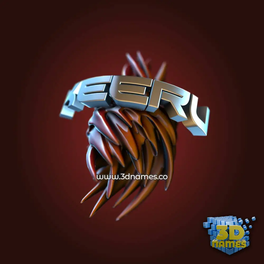 keeru in Red Twisted style - 3D name wallpaper