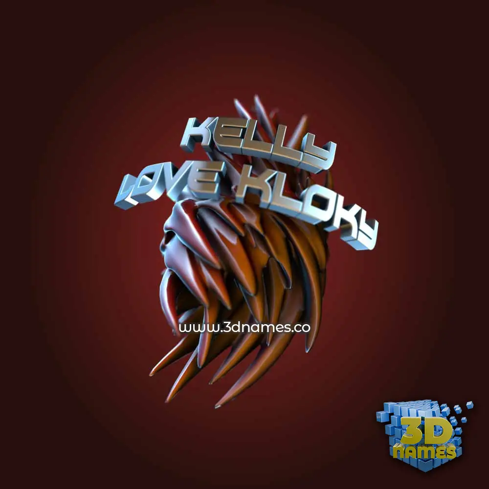 kelly love kloky in Red Twisted style - 3D name wallpaper