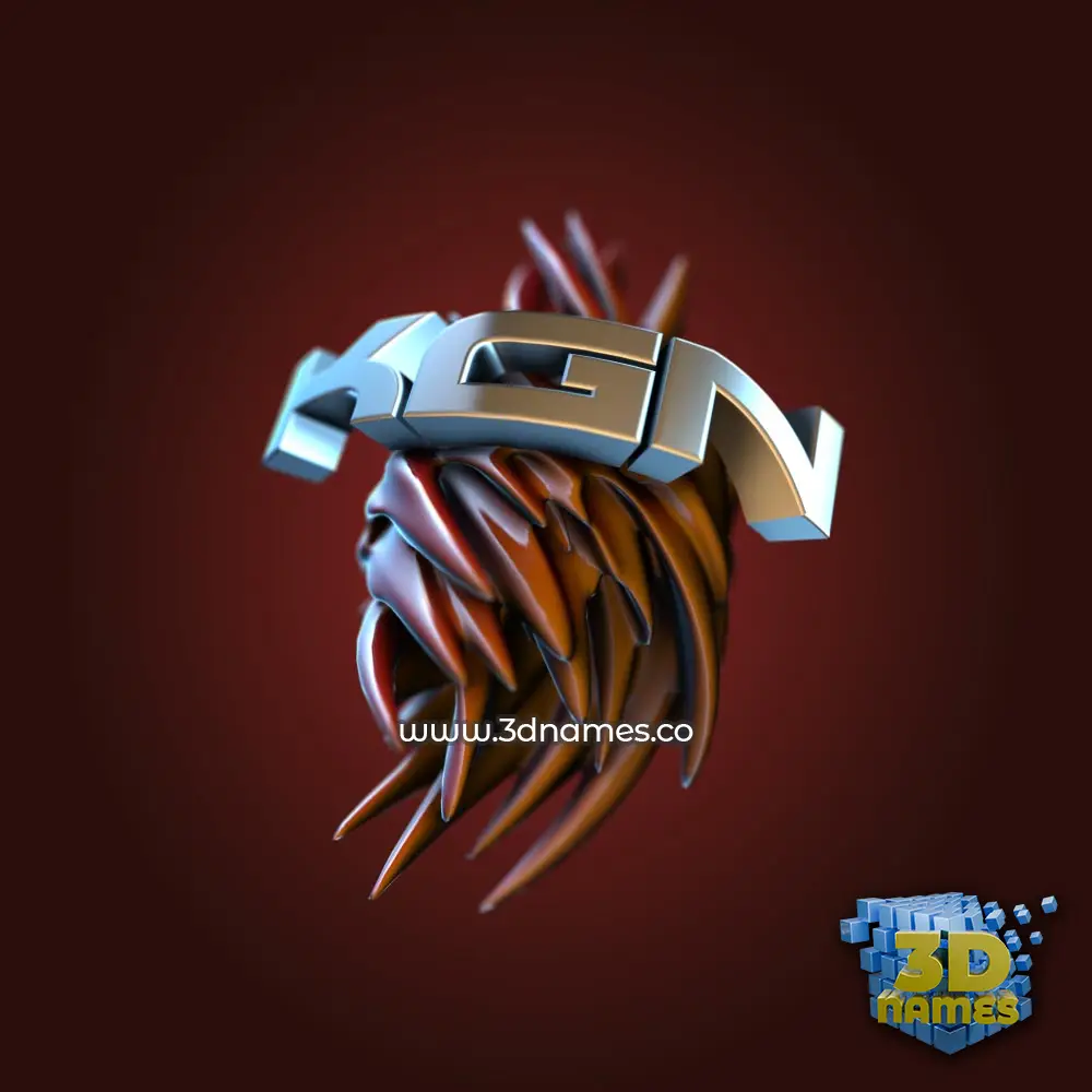 kgn in Red Twisted style - 3D name wallpaper