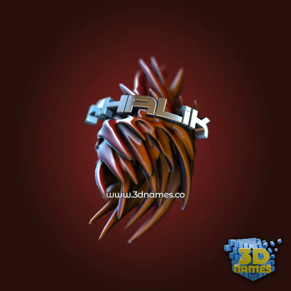 khalik in Red Twisted style - 3D name wallpaper