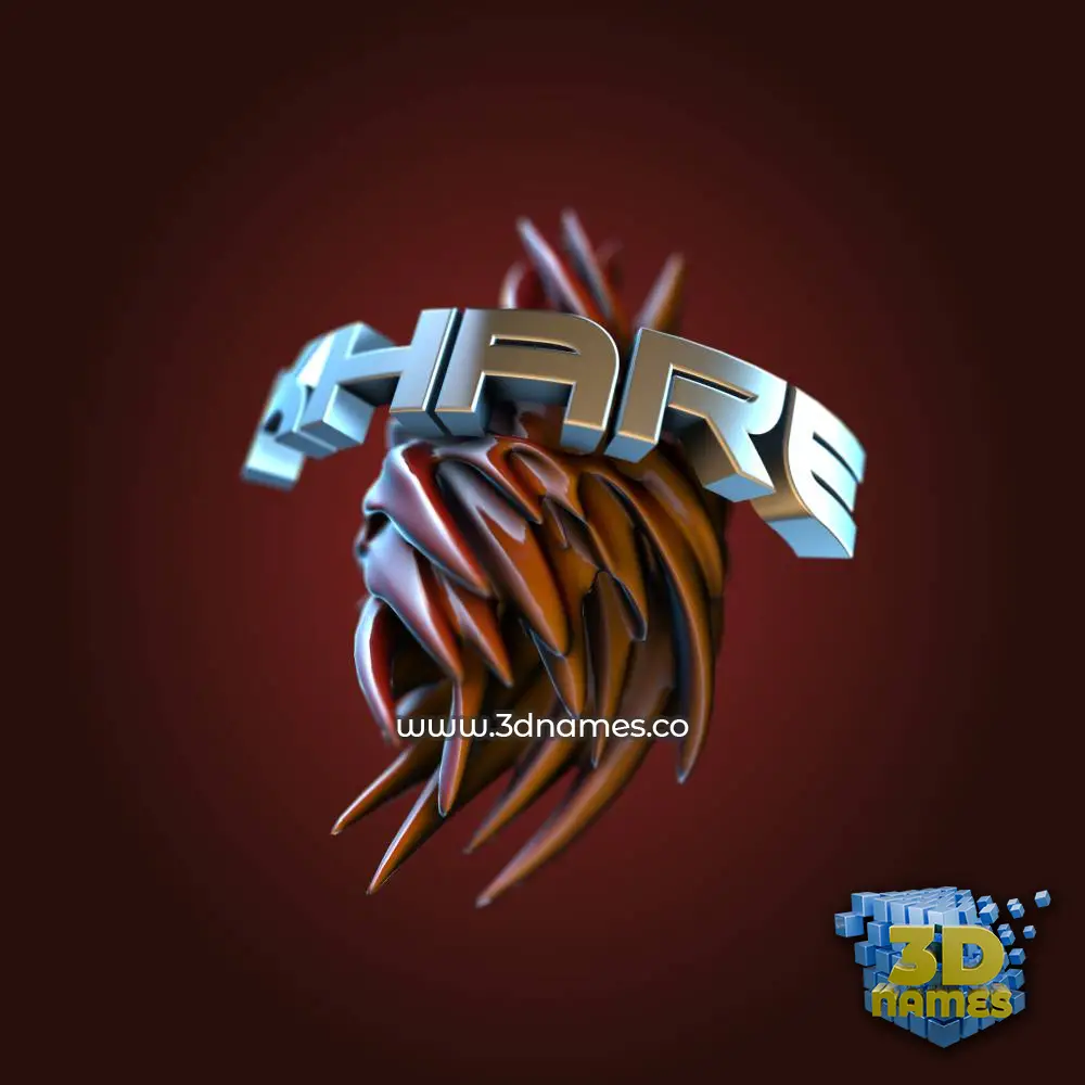 khare in Red Twisted style - 3D name wallpaper