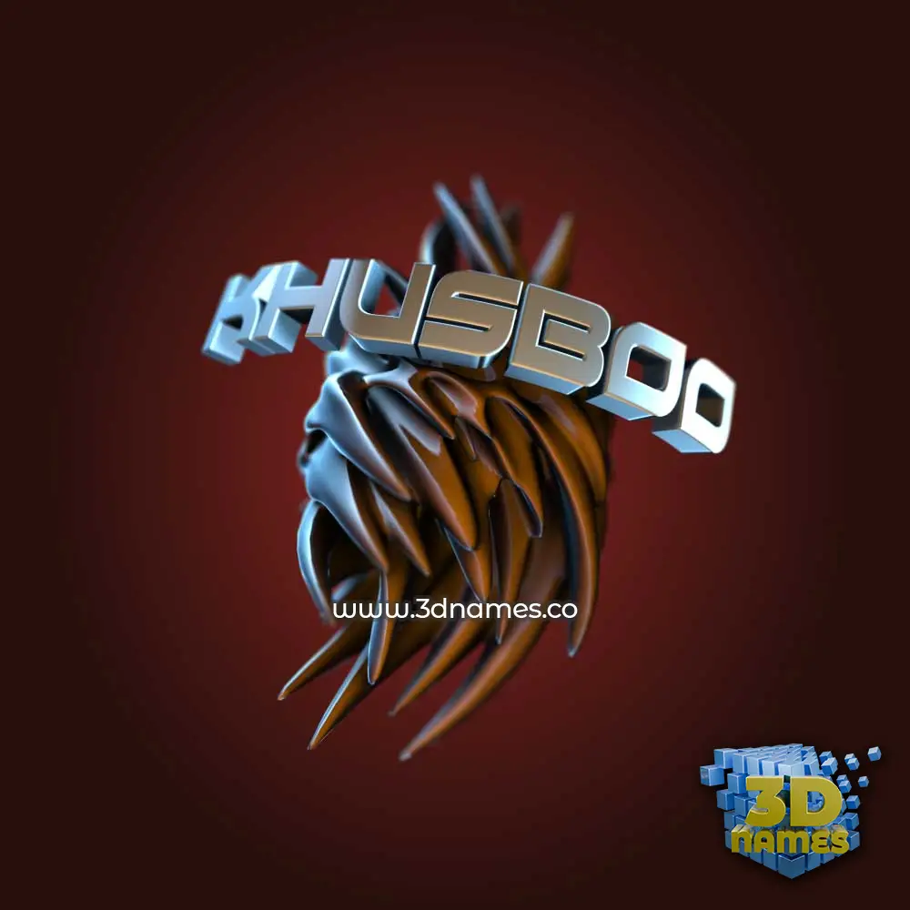khusboo in Red Twisted style - 3D name wallpaper