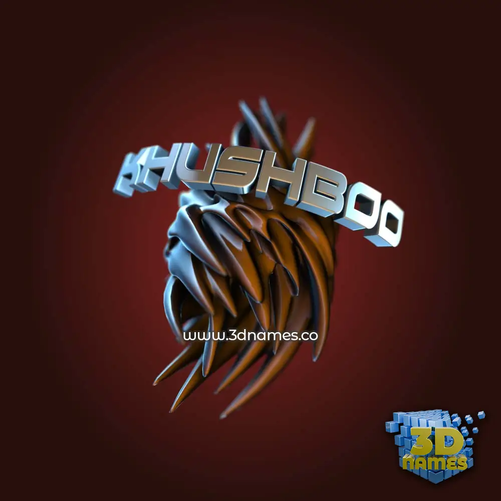 khushboo in Red Twisted style - 3D name wallpaper