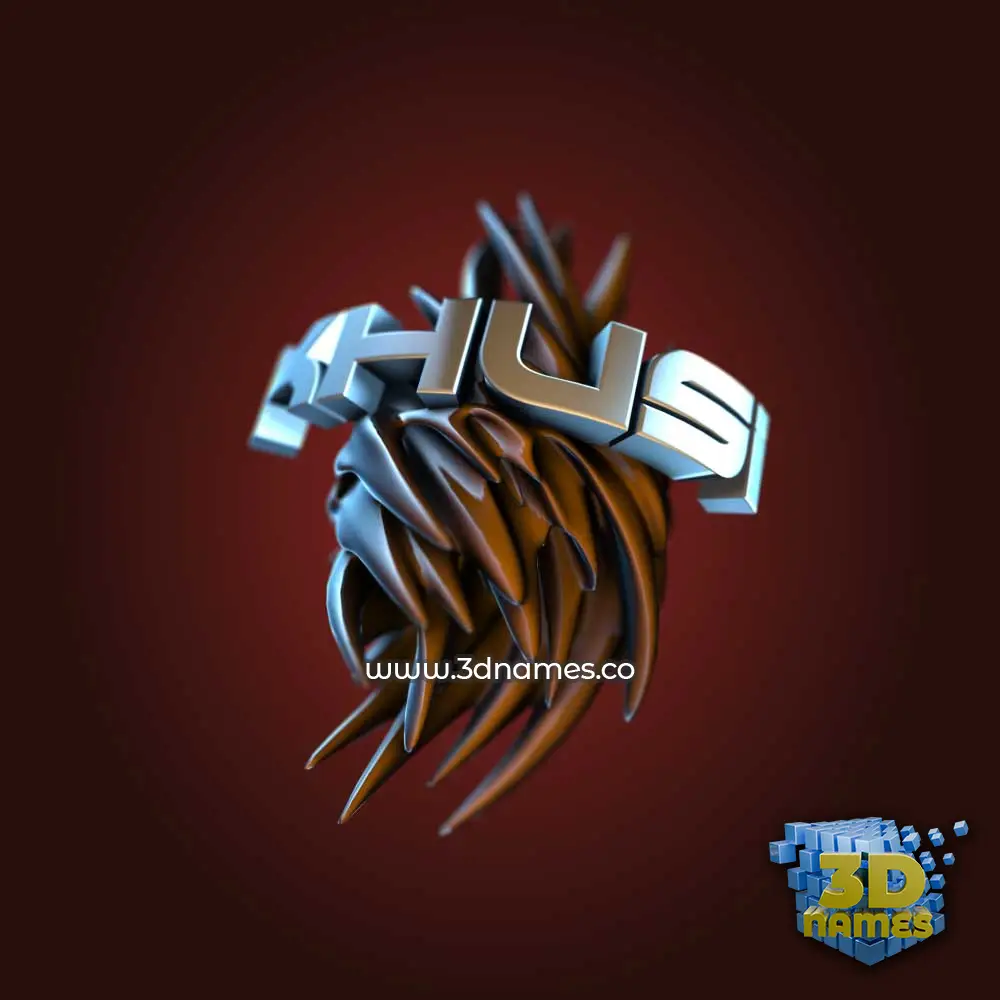 khusi in Red Twisted style - 3D name wallpaper