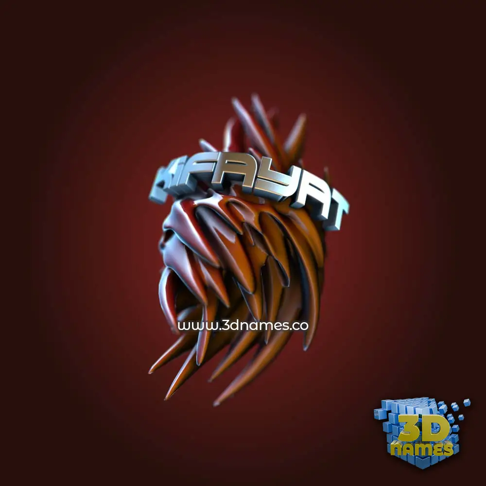 kifayat in Red Twisted style - 3D name wallpaper