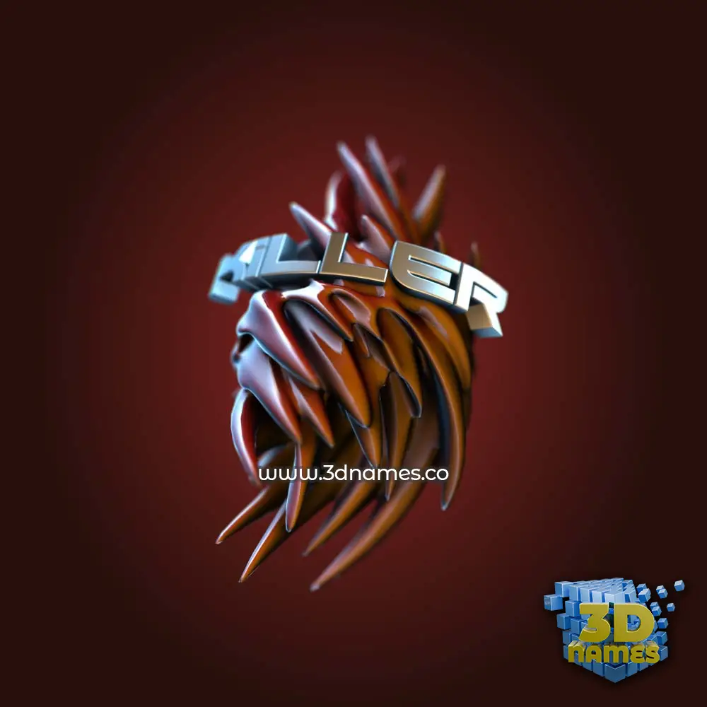 killer in Red Twisted style - 3D name wallpaper
