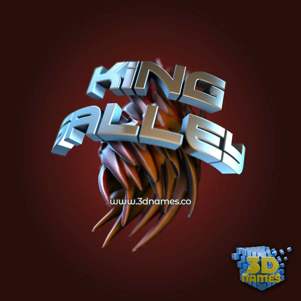 king salley in Red Twisted style - 3D name wallpaper
