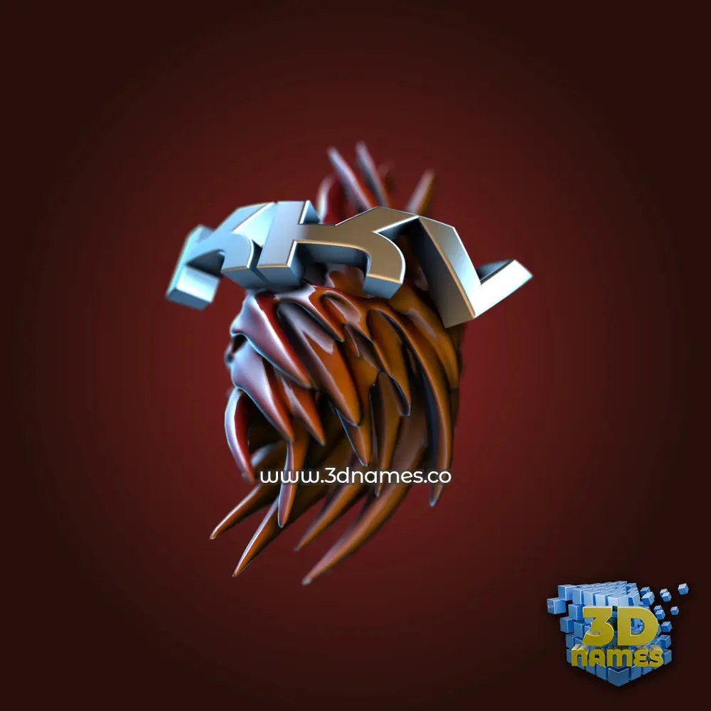 kkv in Red Twisted style - 3D name wallpaper