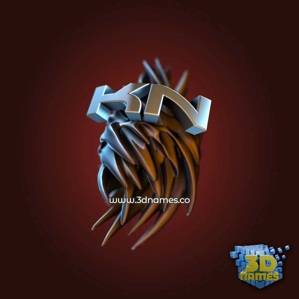 kn in Red Twisted style - 3D name wallpaper