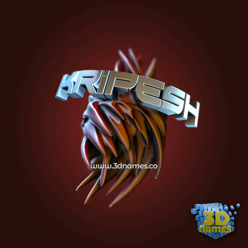 kripesh in Red Twisted style - 3D name wallpaper