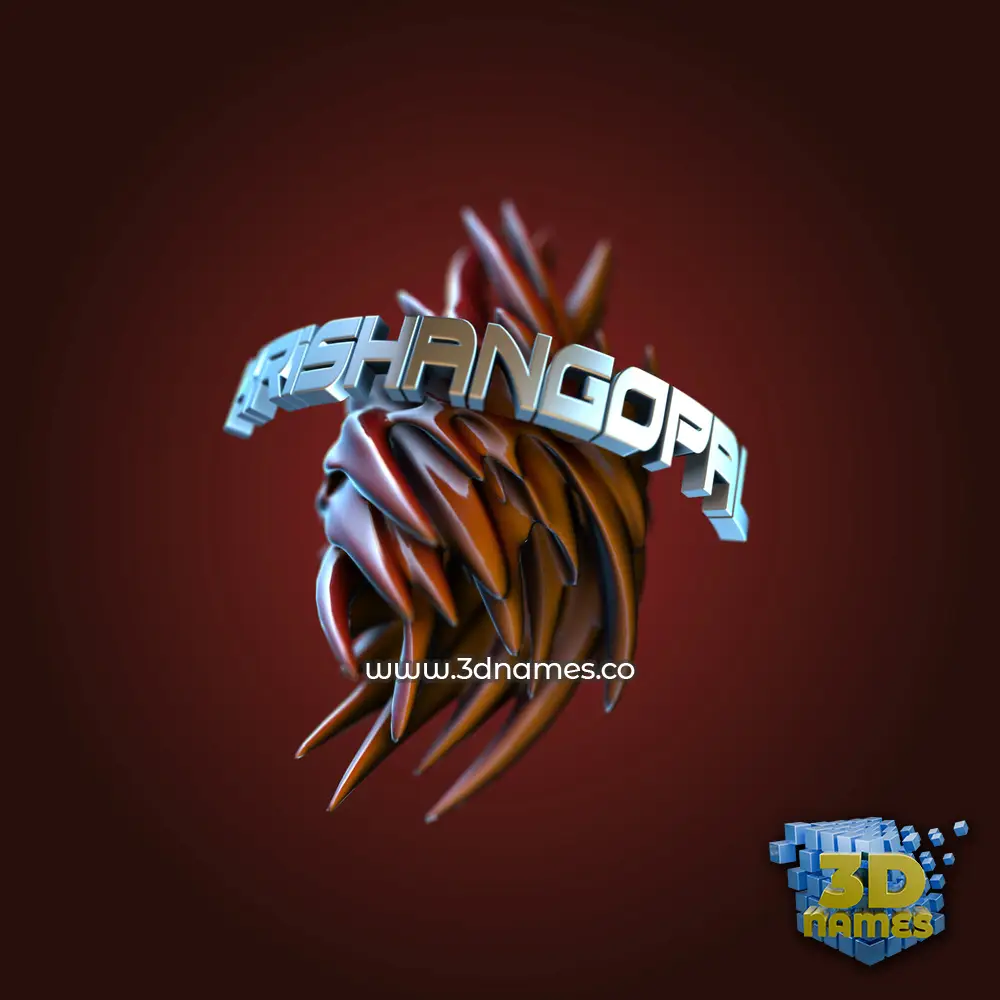 krishangopal in Red Twisted style - 3D name wallpaper