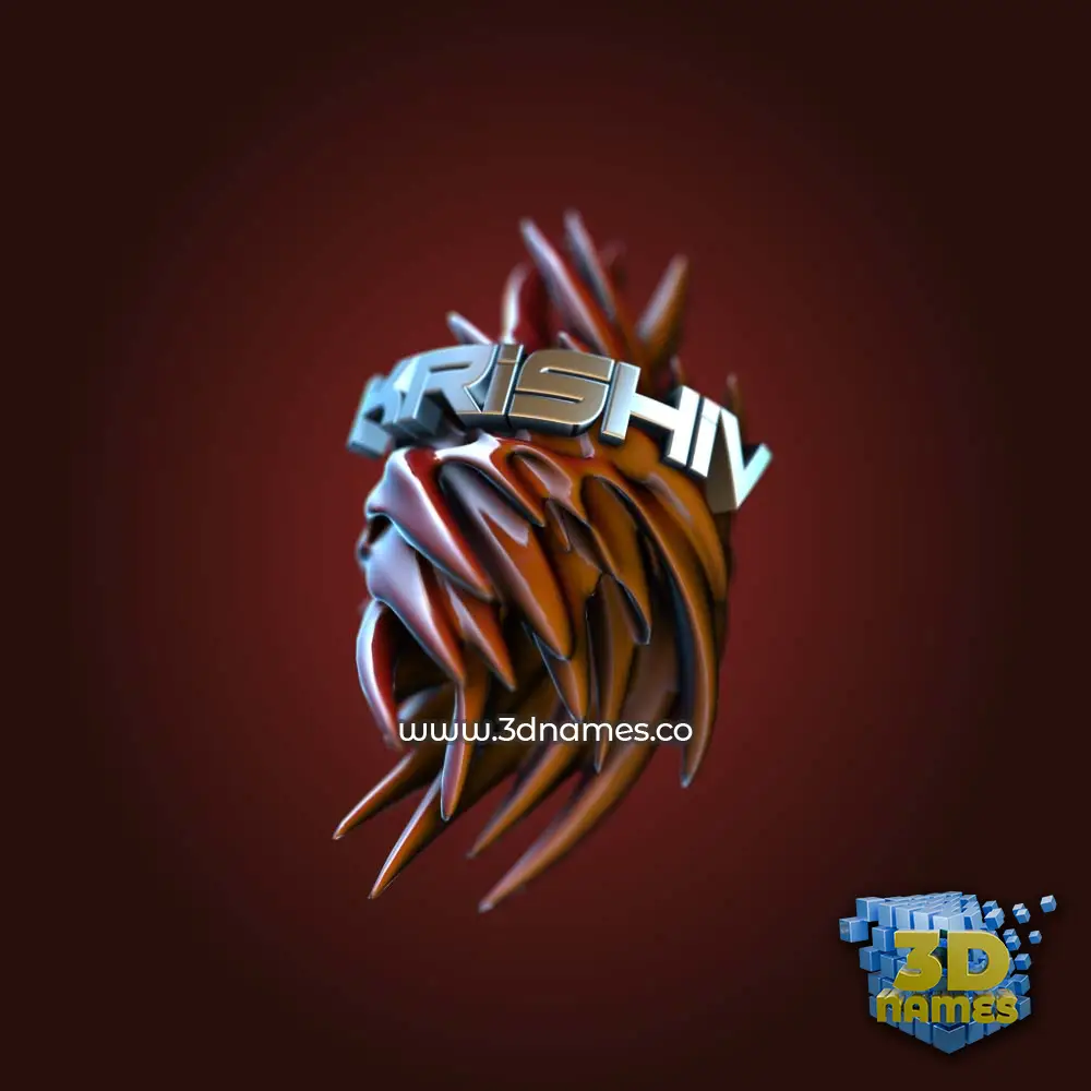 krishiv in Red Twisted style - 3D name wallpaper