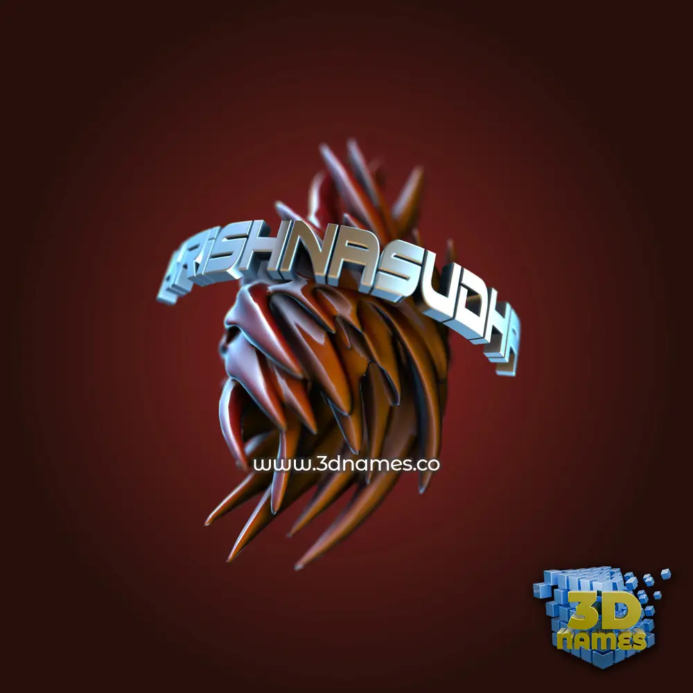 krishnasudha in Red Twisted style - 3D name wallpaper