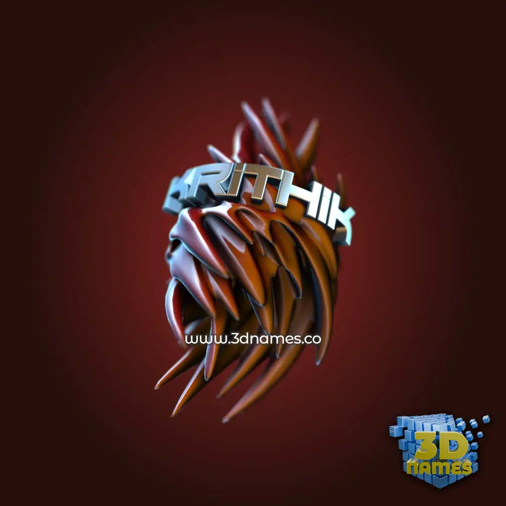 krithik in Red Twisted style - 3D name wallpaper