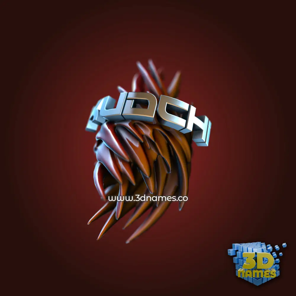 kudchi in Red Twisted style - 3D name wallpaper