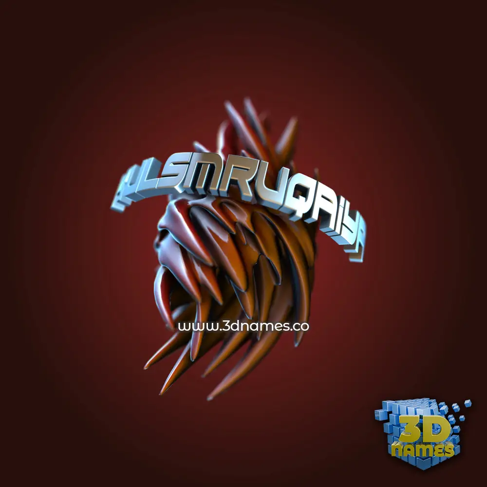 kulsmruqaiya in Red Twisted style - 3D name wallpaper