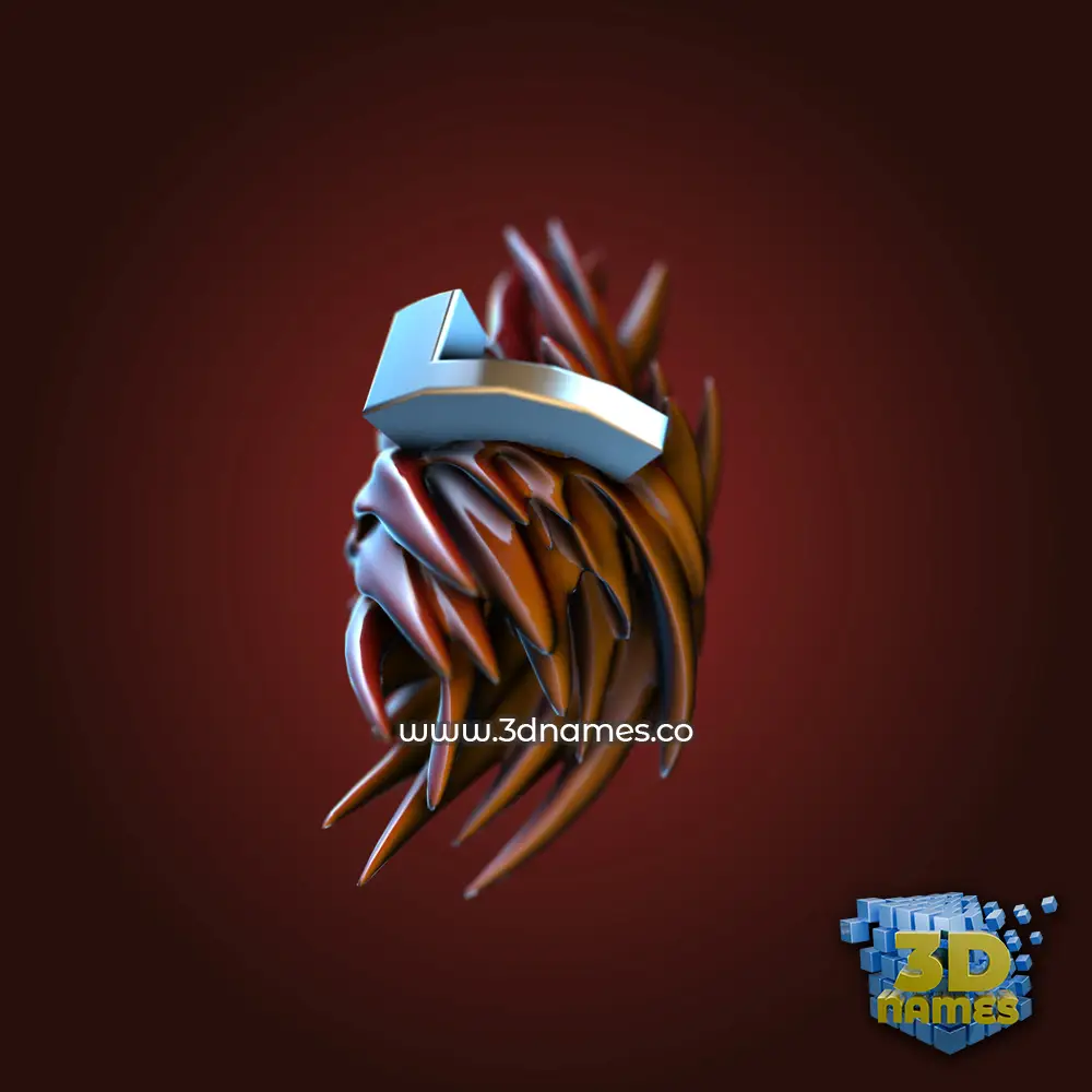 l in Red Twisted style - 3D name wallpaper