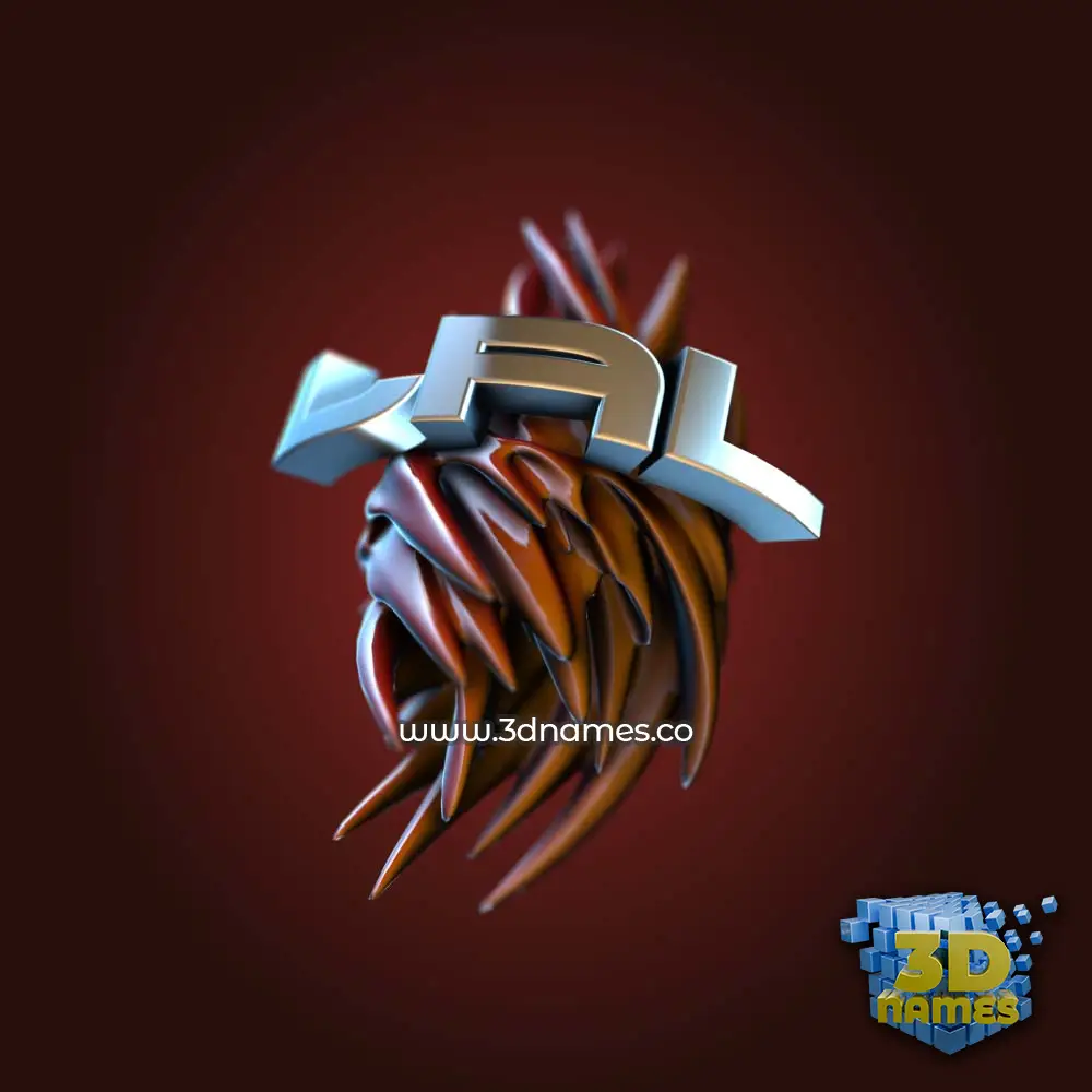 lal in Red Twisted style - 3D name wallpaper